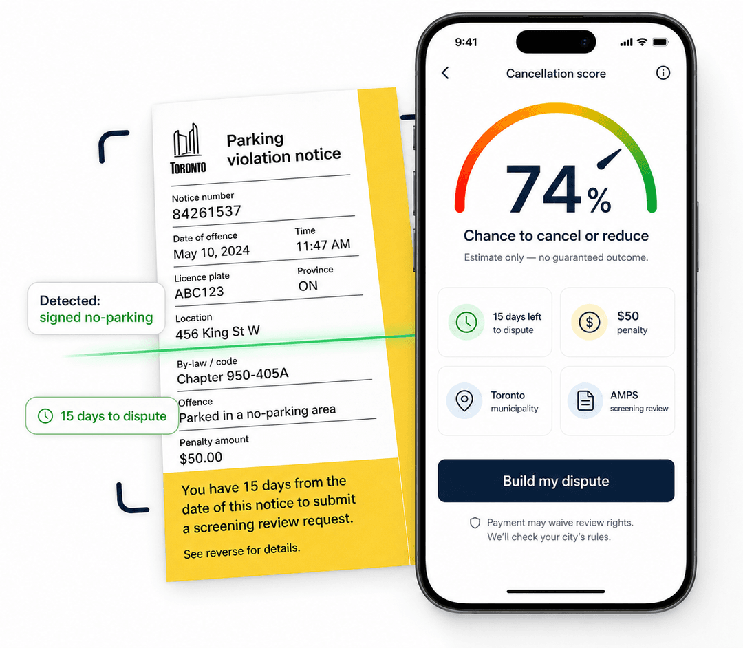Withdrawn ticket scan and cancellation score app mockup